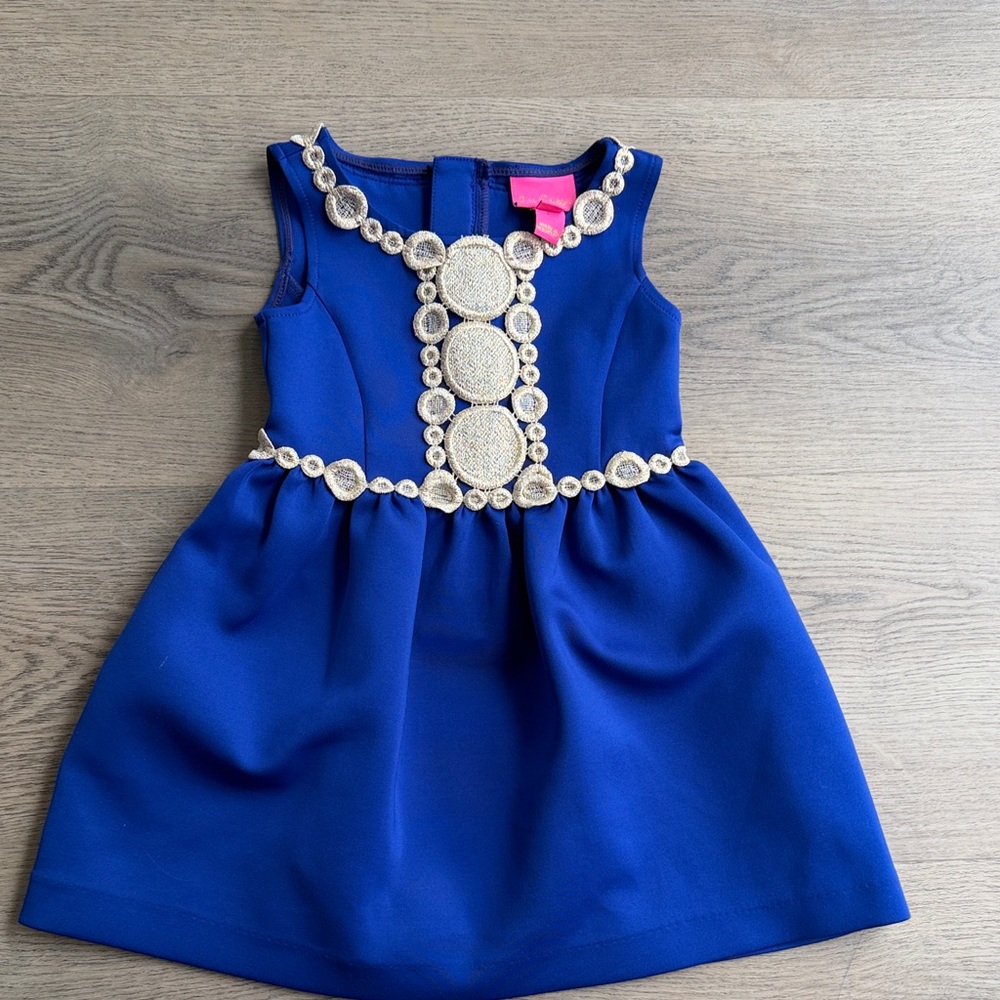 Lilly Pulitzer Girls Blue Embellished Party Dress